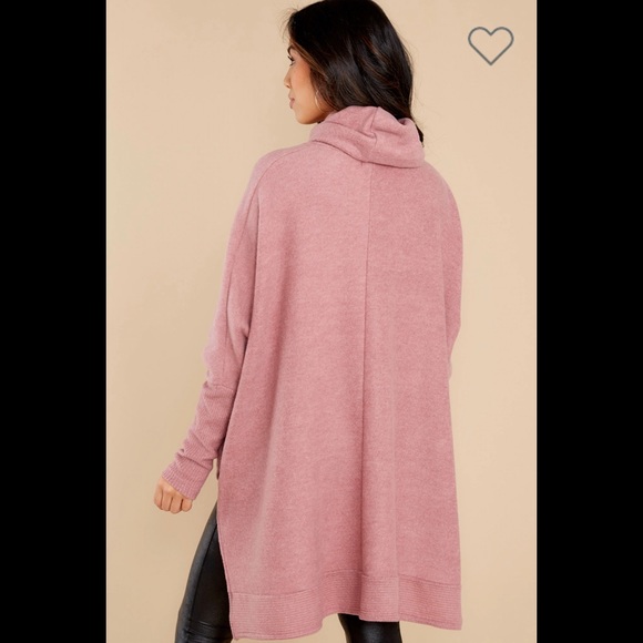 Last To Love Dusty Mauve Cowl Neck Sweater - Picture 2 of 3